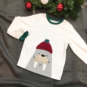 Carters Fleece Winter White Walrus Hat Pajama Top